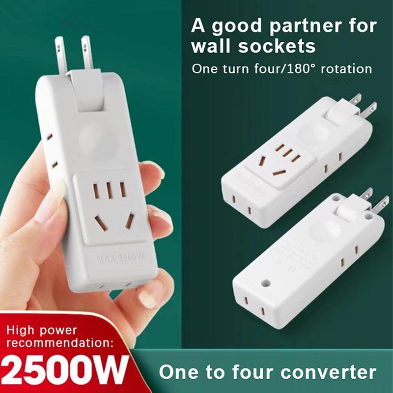 4 In 1 Us Electrical Socket Rotation Plug Adapter Wall Outlet Extension Travel Aadapter Portable Power Converter