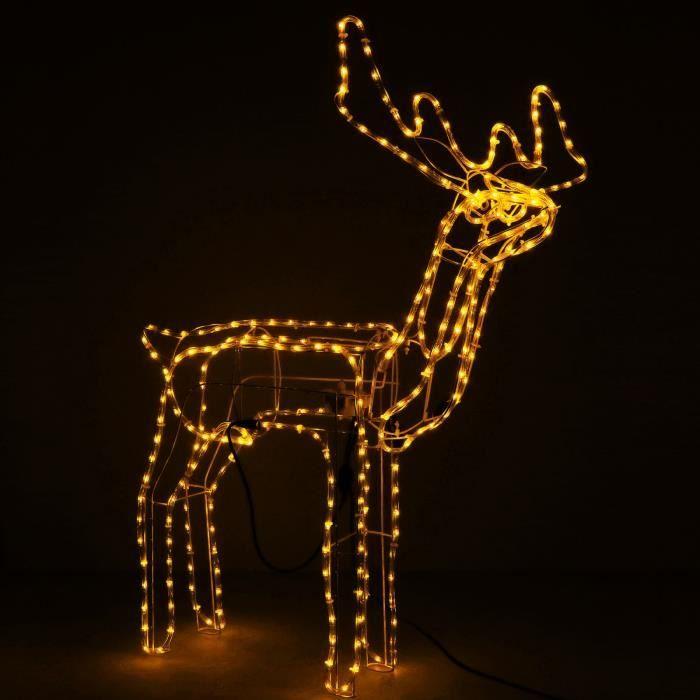 Décoration de Noël - SPRINGOS - Renne animé - 288 LED - 95 cm - Blanc chaud
