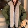 Fashion Women's Coats Winter Parkas Faux Fur Collar Loose Thick Warm Oversize Outerwears Women Jackets