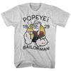 Popeye The Sailorman Anchor Tattoo 1929 Men's T Shirt Vintage Cartoon Comic Top