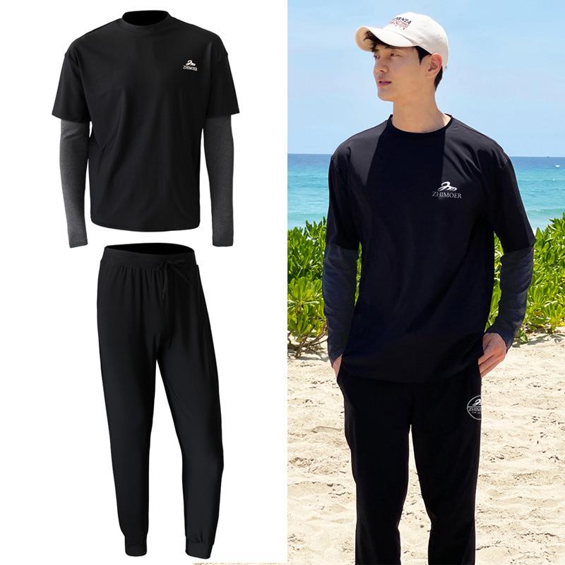 Scuba Diving Surfing Couple Set: Quick-Dry Long Sleeve Pants Sun Protection Suit for Men Women 2XL