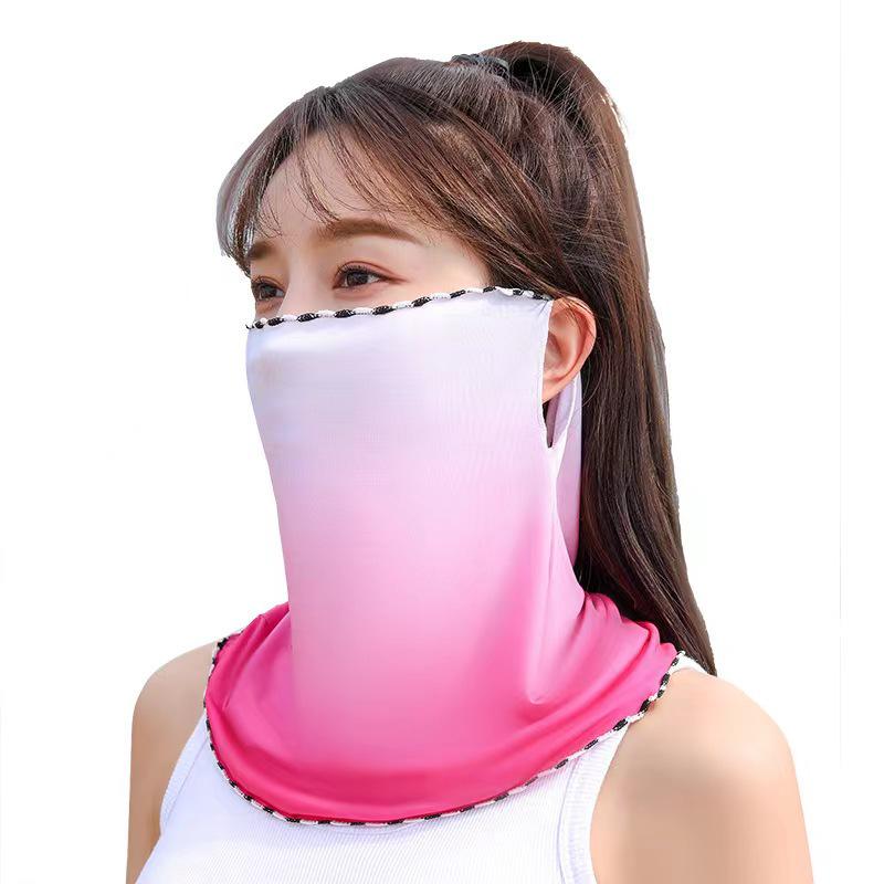 Women s UV Protection Ice Silk Gradient Face Mask for Summer Cycling