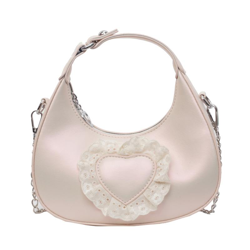 Summer small bag 2025 new Mori soft girl fashion lace one shoulder niche love portable messenger dumpling bag