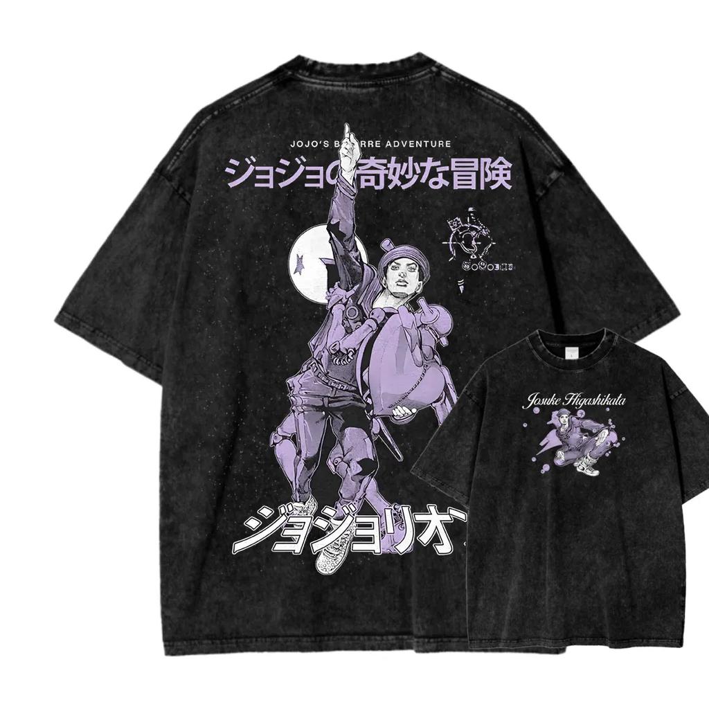 Vintage JoJos Bizarre Adventure Anime Character Graphic T Shirt for Men 100 Cotton Oversized Streetwear 2026 New