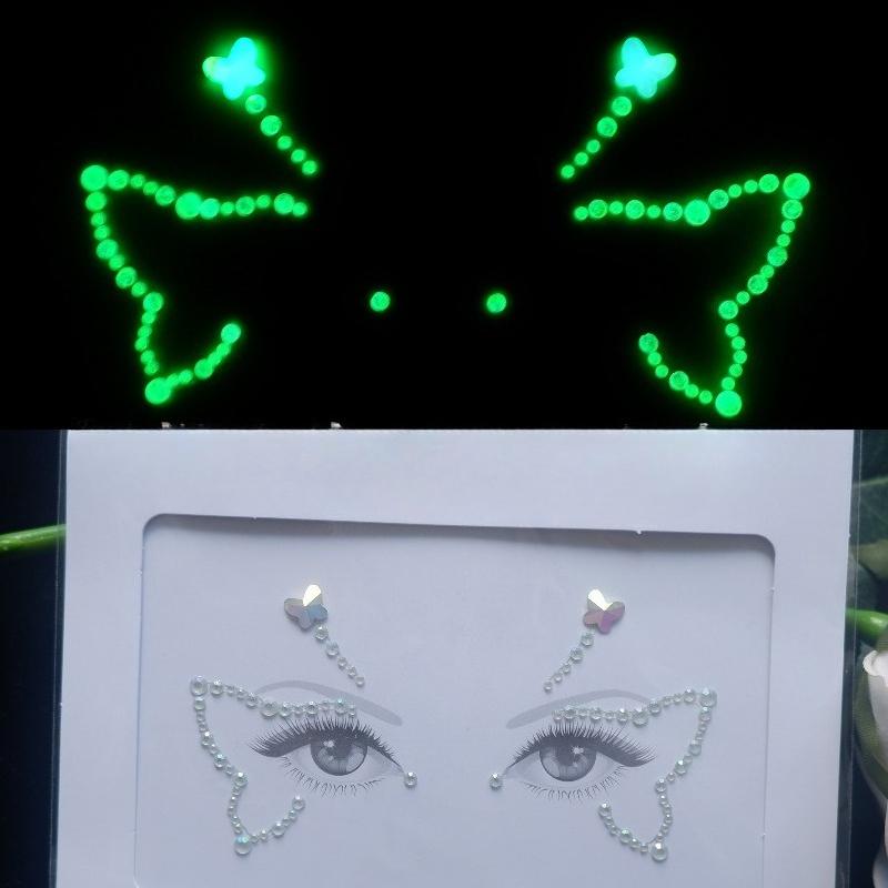Crystal Tattoo Sticker Glitter Eyeliner Eyebrow Makeup Face Eyes Diamond Temporary Tattoo Rock Rhinestone 3D Eyeliner Stickers