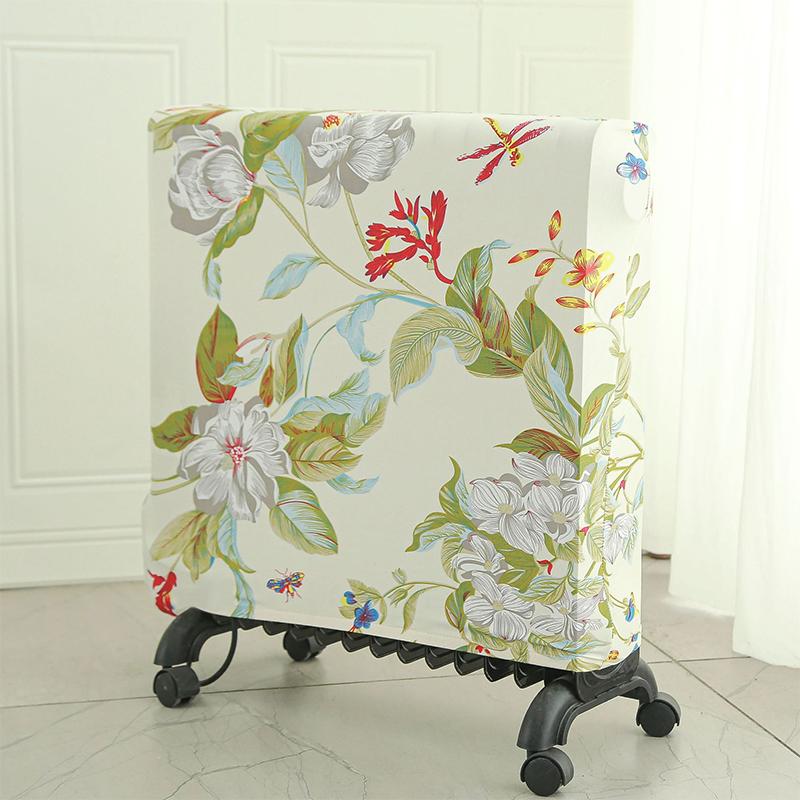 New Portable Heater Radiator Dust Cover Thickened Flower Print Elastic Household Oil Tin Radiator Protective Storage Dust Covers
