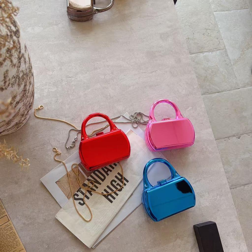 Fashion Chain, Mirror Box, Bag, Women'S Earphone Bag, Mini Lipstick Bag, Oblique Span Small Bag.