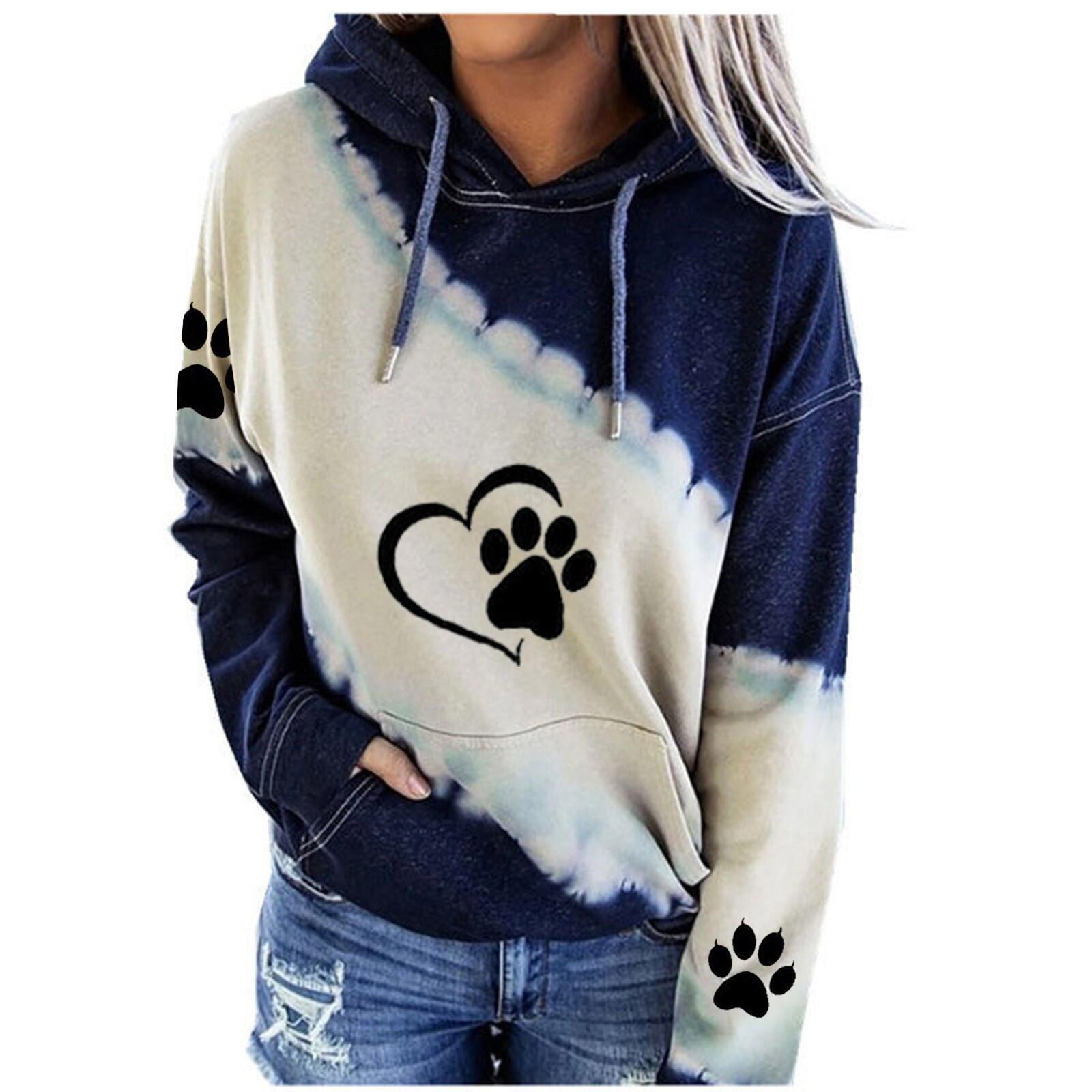 

Длинные рукава с капюшоном и принтом для отдыха Женская блузка Женская простая свободная толстовка с капюшоном Y2k Street Толстовка Спортивная одежда Повседневные топы 6XL