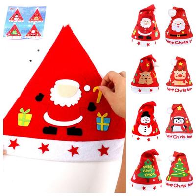 Kriss Kringle Handmade Santa Hat Non-woven Fabric Kids Xmas Arts Hats  Kids/Children