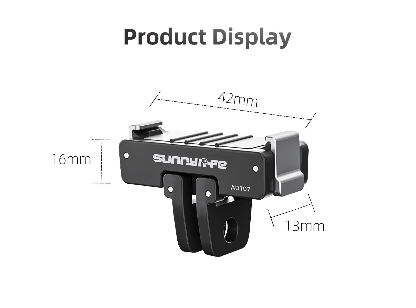 

For DJI OSMO Nano Dual Magnetic Base Adjustable Qucik Release Two Claw Adapter Mount For DJI OSMO Action 6 Camera Accessories чёрный