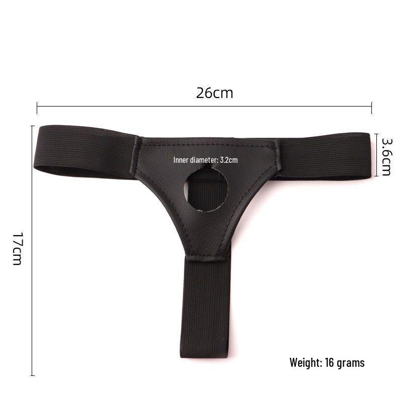 Women's Leather Pull-Up Pants with Strap-On Dildo for Lesbian, Gay, and Transgender Play