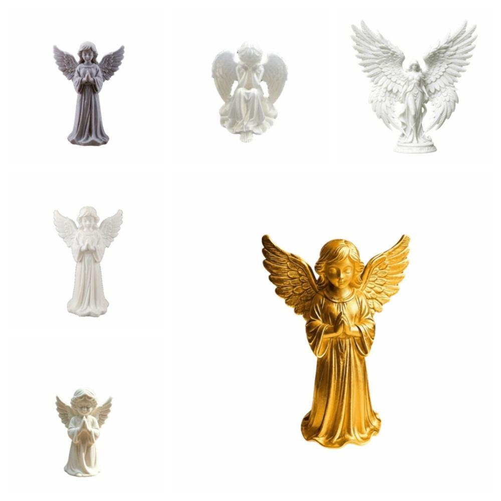 Decoration Desktop Ornaments Light Luxury Guardian Angel Figurine Cute Girl Sculpture Office