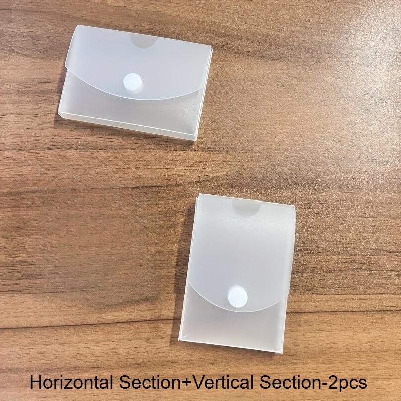 2pcs Transparent Lid Frosted Desktop Storage Boxes Cards Horizontal or Vertical Orientation Card Storage Desk Organizer
