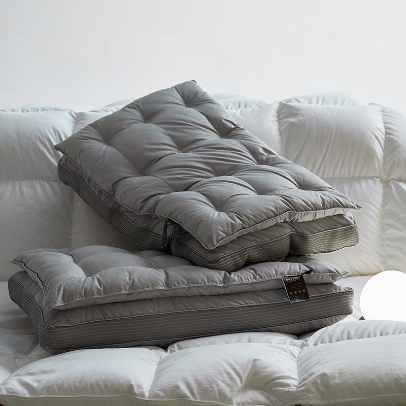 Luxus Satin Baumwolle & Seide Kissen: Ultra-weiche, bestickte 2-in-1 Nackenstütze Schlafhilfe