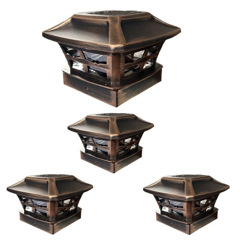 Solar Post Lantern With Led Light For Garden Pathway Outdoor Yard Decor