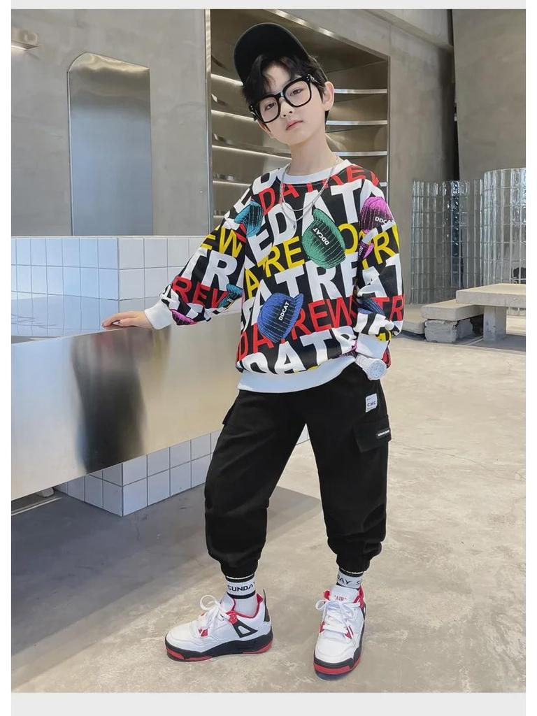 2023 Trendy Korean Pullover Sweatshirt für Jungen für Frühling/Herbst - Mittelgroßes bis großes Kinderoberteil