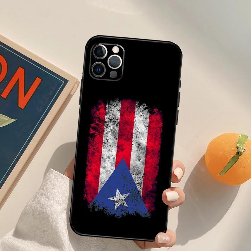 Apple IPhone15ProMax Mobile Phone Case Puerto Rico Flag Mobile Phone Case Is Painted and Anti-drop Huawei Three.