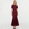 Korte mouw Plus size kant vintage bloemen nieuw in jurken voor vrouwen casual lange zomerjurk