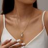Colored Shell Luminous 26 Letter Square Brand Pendant Snake Bone Chain Necklace Couple Letter Necklace