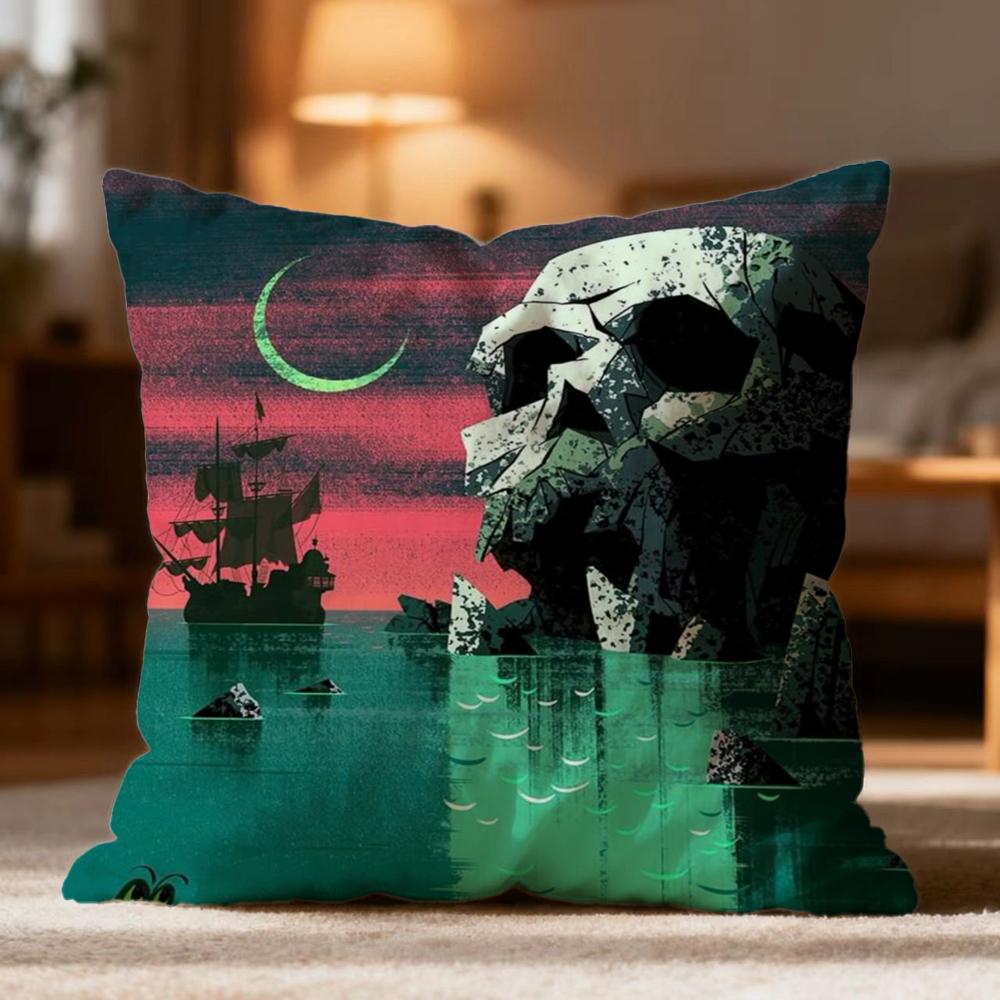 Popular S-SSea of Thieves Cushion Cover Soft Washable Pillow Case Multi-Scene for Couch Bed Travel Office Use