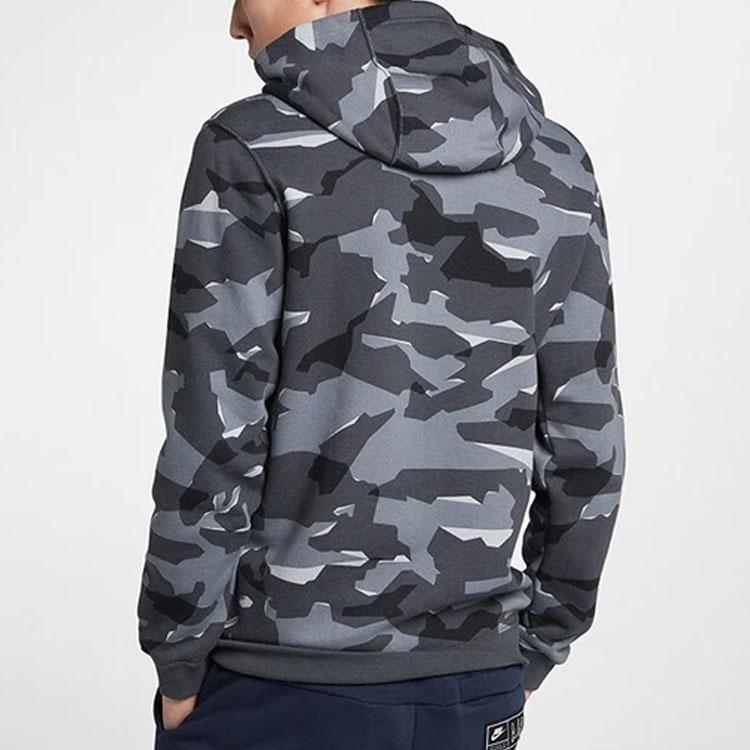 Nike Fleecová mikina s kapucí, ležérní americká mikina pro muže, šedá AR2868-065