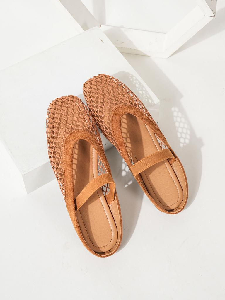 Flat-bottomed French mesh breathable Mary Jane single shoes women's shoes 2025 new spring and summer retro breathable and comfortable