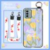 Protective Phone Holder Phone Case For Nokia G22 Silicone Flower Waterproof Wristband Lanyard Ring Dirt-resistant
