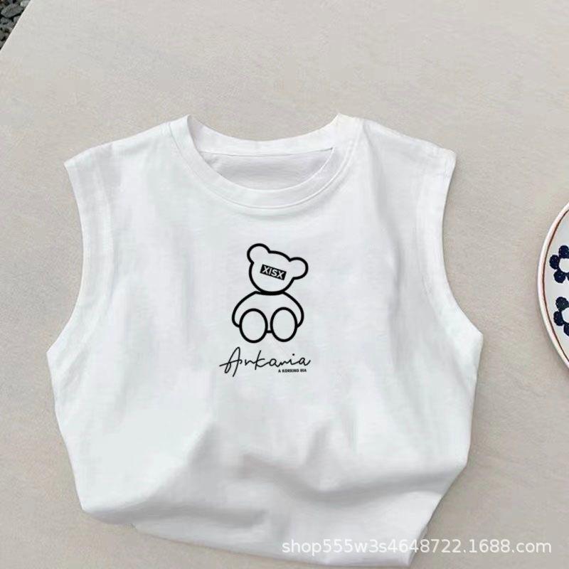 Men's and Women's Vests, Children's Baby Summer Sleeveless Tops, New Children's Versatile Bottoming Shirts, Children's Clothing Trend