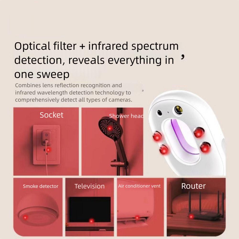 LED Light Hidden Camera Detector with Hanging Handle Security Detector Device Business Trips