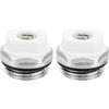 PATIKIL 1/2" BSP Male Thread Manual Radiator Air Vent Plug Valves, 2 Pack Nickel Plated Brass Plug for Radiator Heater, Silver White