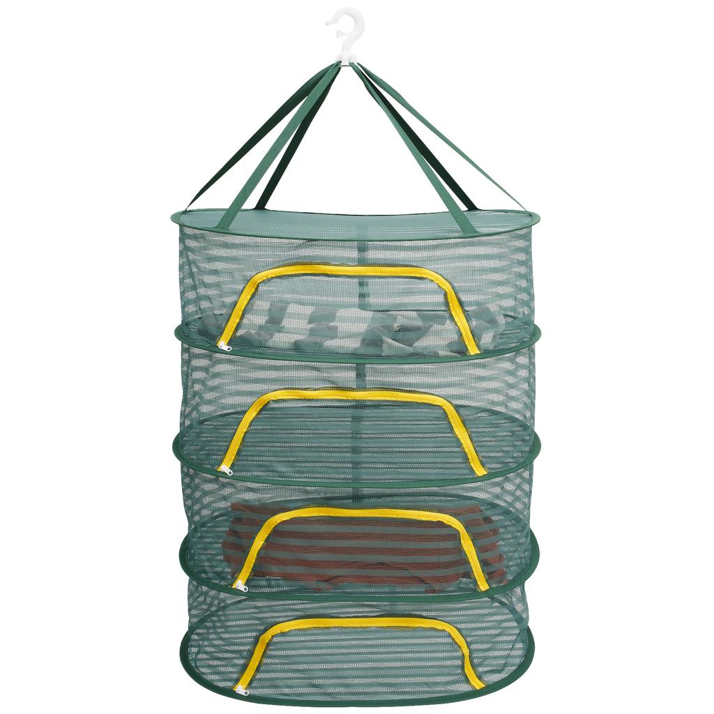 4/6 Layer Folding Food Herbs Drying Net Drying Rack Breathable Hanging Mesh Basket Flowers Buds Plants Flowers Buds Dryer