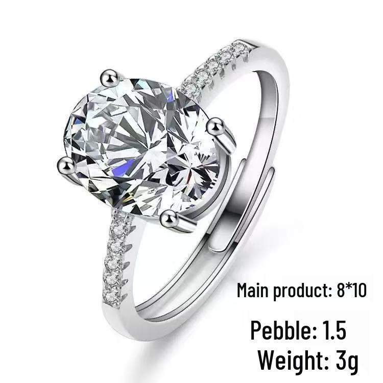 3 Carat Pigeon Egg Oval Moissanite Ring - European & American Fashion