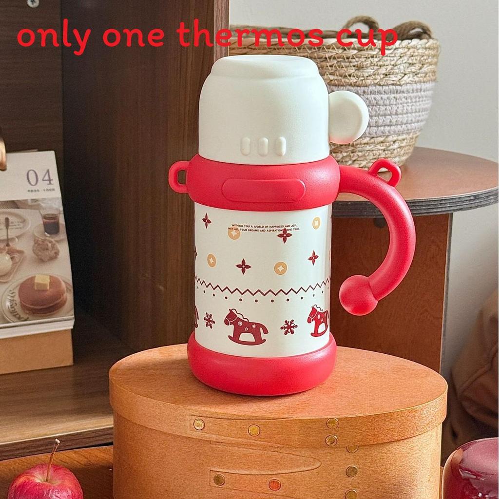 Year Of The Horse Portable Thermos Mug With Ceramic Inner And Travel Cap For Outdoor Use