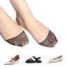 1 Pair Women Sheer Mesh Toe Cover with Padding Non-Skid Bottom Toe Topper Liner Forefoot Pads Cushion Half Socks Insoles