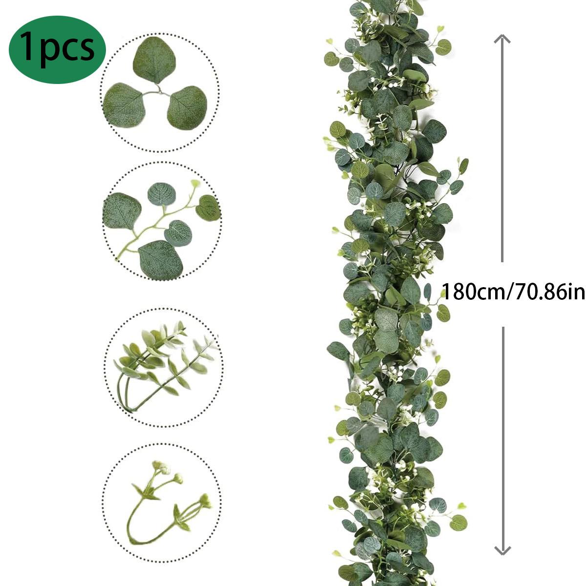 

Artificial American Winding Vine 180Cm Apple Leaf Vine Home Decoration Eucalyptus Leaf White Gypsy Plant