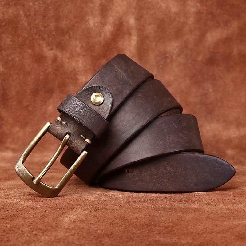 

Ремень мужской выцветший винтажный состаренный матовый из натуральной коровьей кожи ретро простой универсальный повседневный ремень для джинсов 120cm