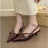 Fashion Pointed Toe Buckle Strap Women Sandals Fashion Sexy Party Slingbacks Summer High Heeled Shoes Woman sandalias de mujer tacones