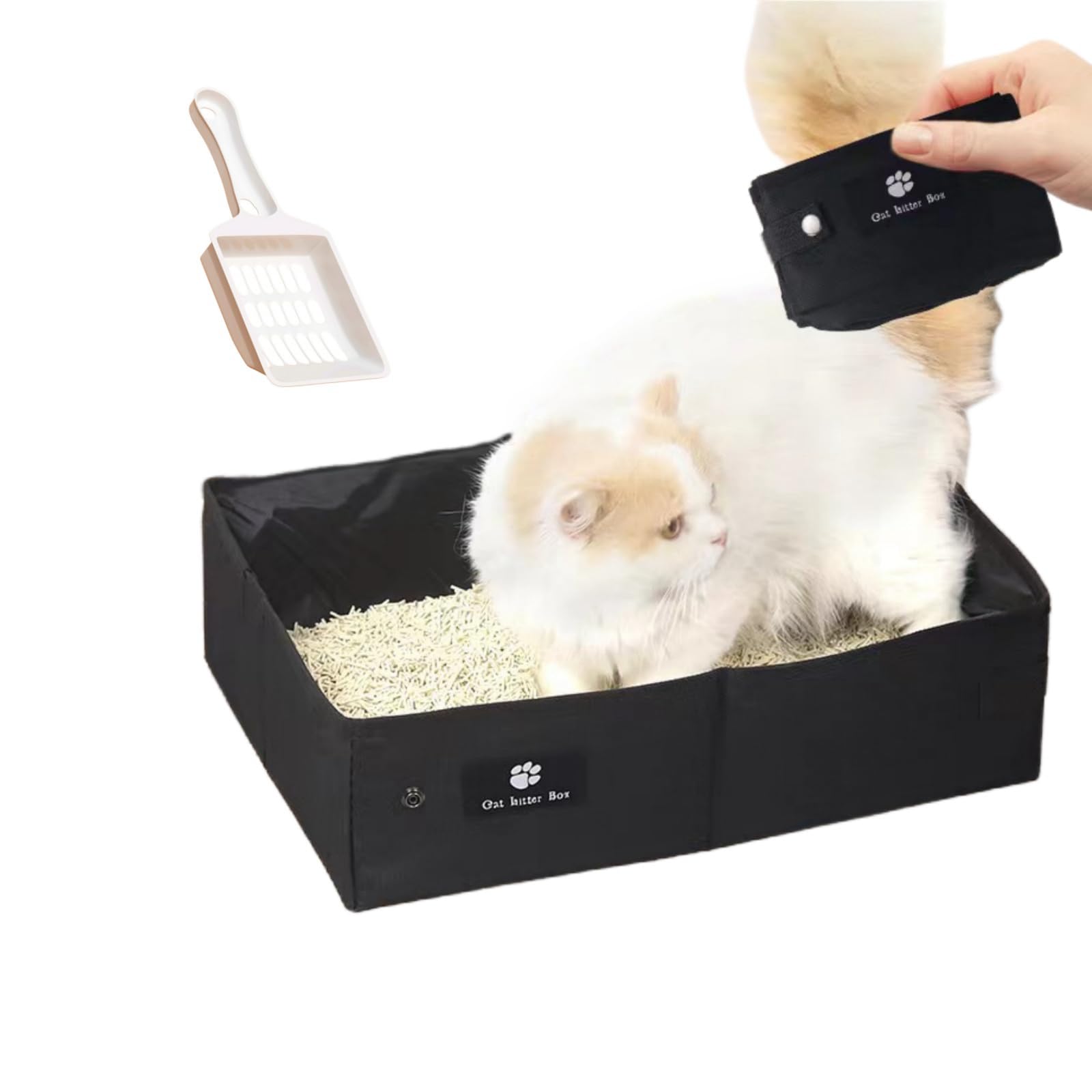 

Cat Portable Cat Складной Cat Disaster Подходит для небольших легко чистящихся туалетов, туалета, туалета, профилактики, эвакуации, автомобилей, кошек,