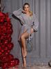 Sparkly Wrap Dress with Neckline ISSA PLUS