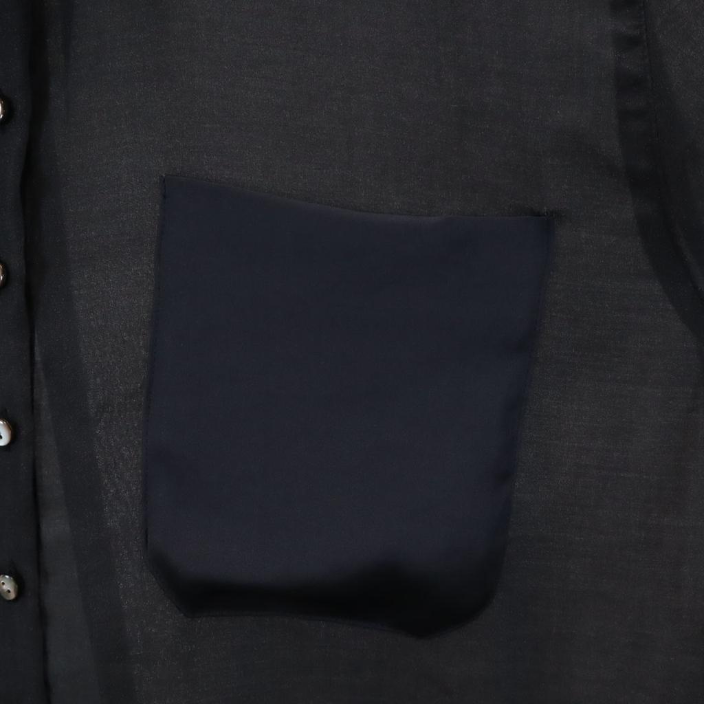 Unused LOVELESS Long Sleeve Sheer Long Shirt 38 Dark Blue See Through Women Used