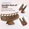 3 Pcs Large Double Row Teeth Hair Claw Clips 3.5" Medium Hair Clips For Thick Long Hair Clips Hair Accessories(Neutral)