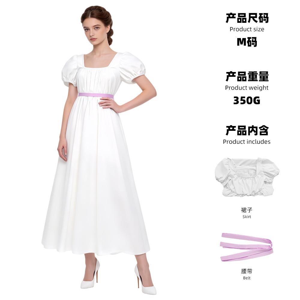 5 Bridgetown Cosplay Vintage Regent Dress, Halloween Victorian High-Waisted Tea Dress Long Dress