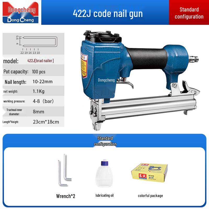 Dongcheng Pneumatic Nail Gun - F30 Woodworking Mosquito, Steel, and T50 Strip Nailer Stapler
