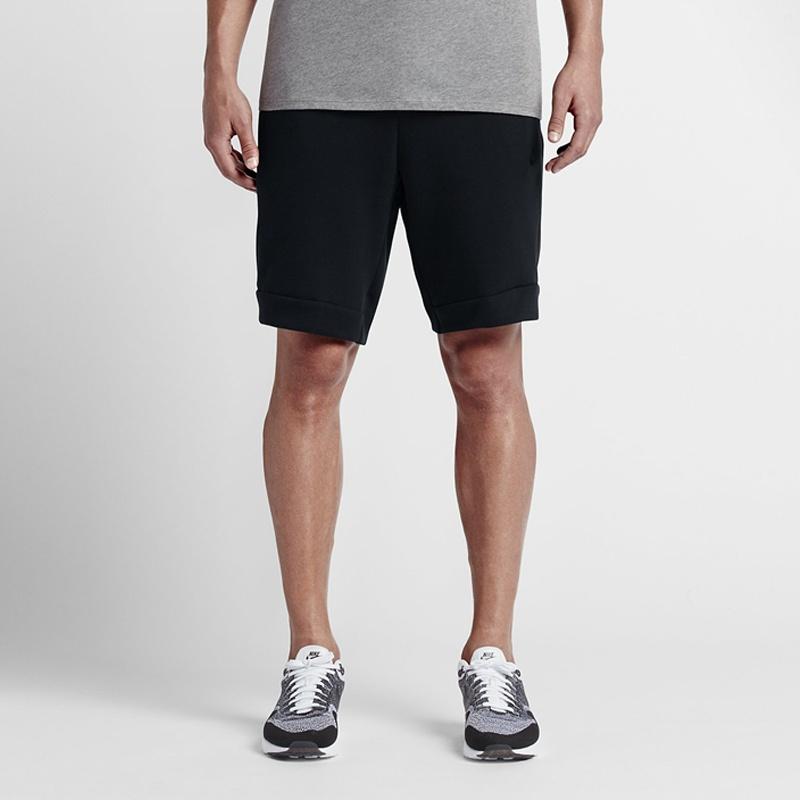 Men's Nike Tch Flc Short Alphabet Logo Lacing Loose Shorts 805161-010