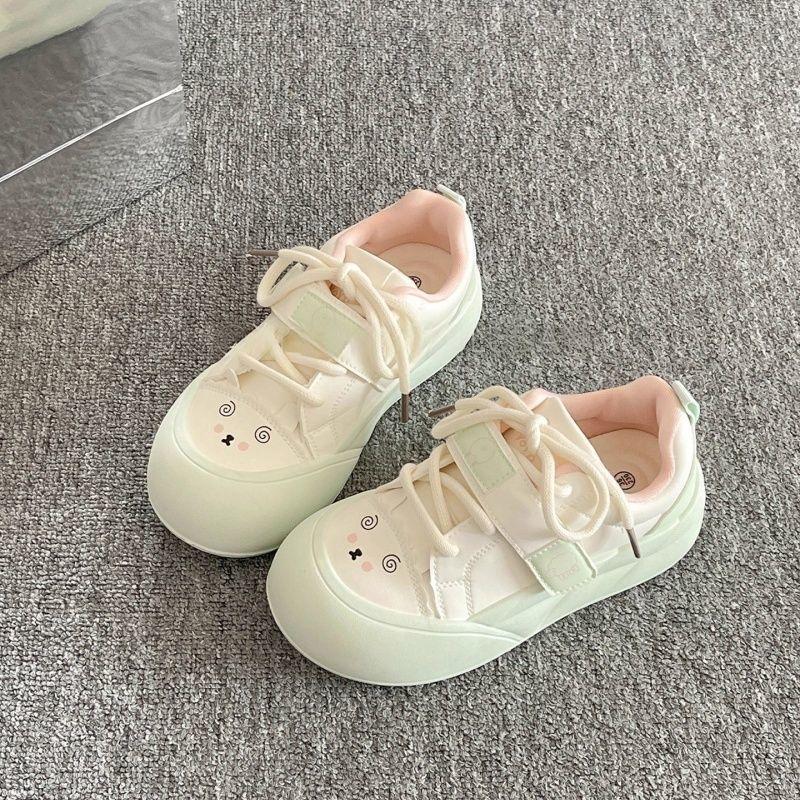 New Casual Board Shoes for Women with Thick Soles, Versatile Student Niche Bread Shoes