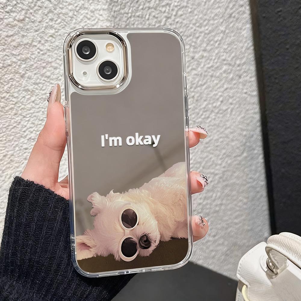 Cute Kitten Pattern With Mirror Phone Case For IPhone 17 Pro Max 16 13 11 15 14 12 Air 16 17 15 Fashion Protective Funda Cover