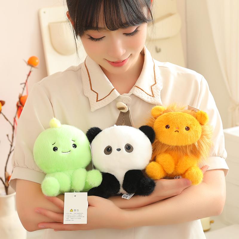 Cartoon Cat Lion Panda Dinosaur Axolotl Stuffed Doll Adorable Forest Animals Plush Toys Soft Sleep Appease Pillow for Kids Gift