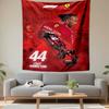 Fabric Wall Tapestry Lewis Hamilton 44 Ferrari Red Vertical Racing Wall Decor