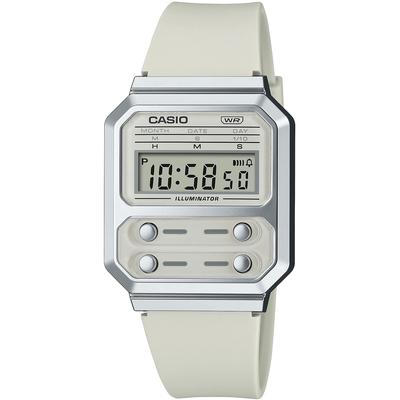 Digital Wristwatch, Retro Design A100WEF-8A Men's International Model, Beige Urethane Band [Parallel Import]