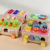 Wooden Toys Colorful Shapes Matching Puzzle Game Box Colorful Beaded Colorful Cognitive Educational Toys Kids Gifts